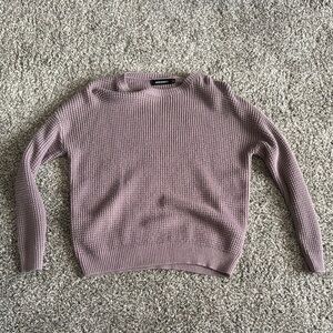 Purple Crew Neck Sweater with Long Sleeves